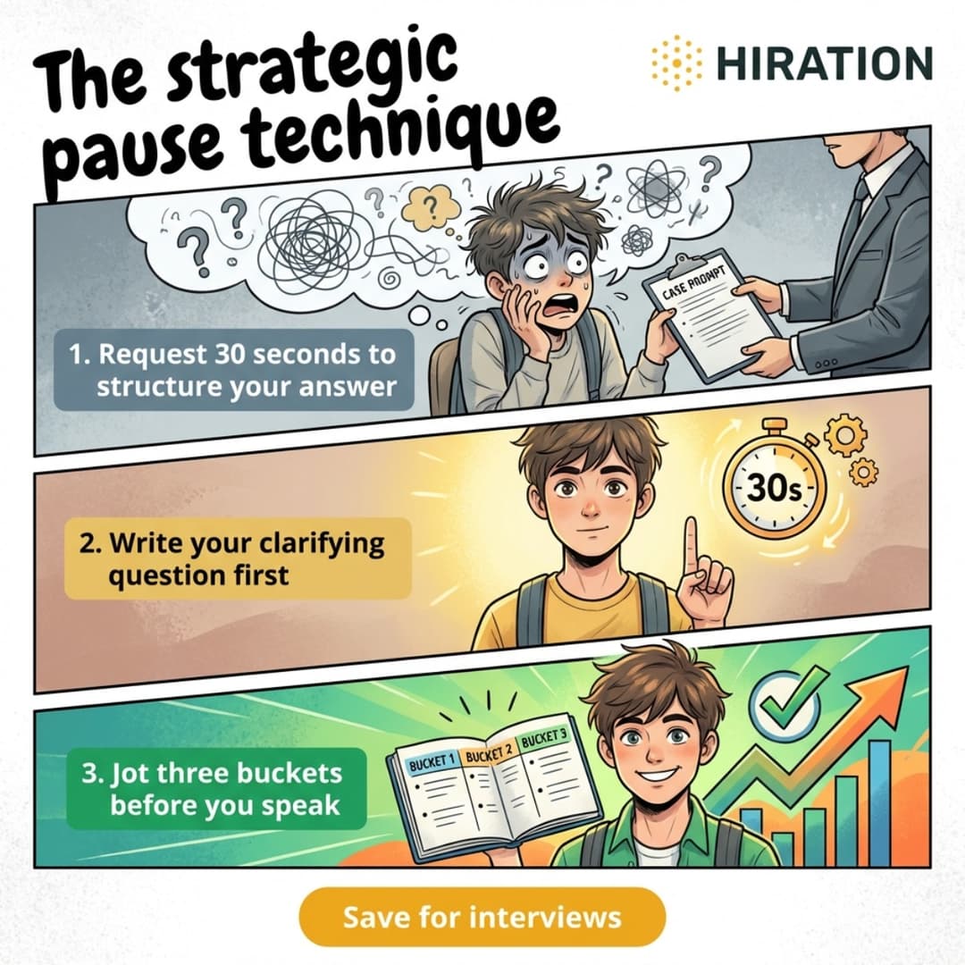 Campaign tip post about the strategic pause interview technique