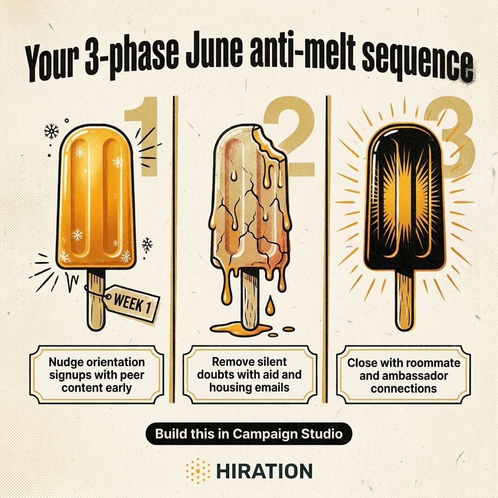 June Summer Melt Prevention: A 3-Phase Email Sequence